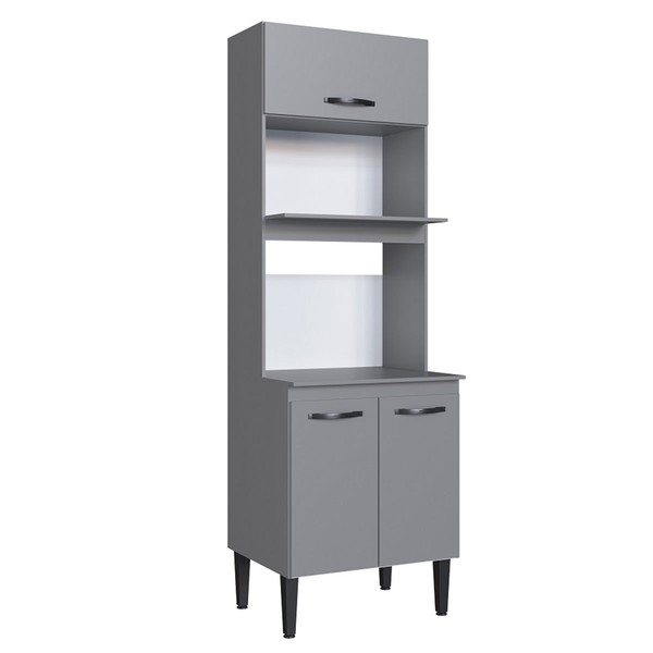 Torre Quente Light 3 Portas 2 Prateleiras Cinza - Irm Móveis