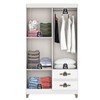 Guarda-Roupa Solteiro Illinois 4 Portas 2 Gavetas com Espelho Branco - Pnr Móveis