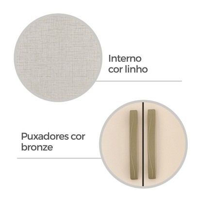 Guarda-Roupa Solteiro Celesti 6 Portas 2 Gavetas com Espelho Mel - Pnr Móveis