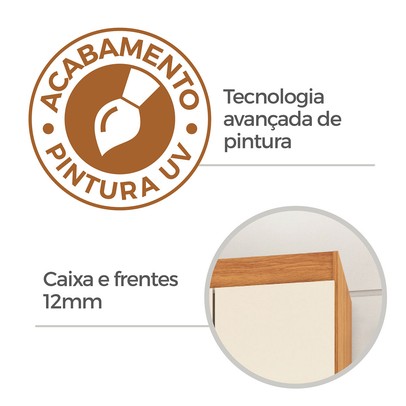 Guarda-Roupa Solteiro Celesti 6 Portas 2 Gavetas com Espelho Branco - Pnr Móveis