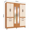 Guarda-Roupa Solteiro Província 8 Portas 2 Gavetas com Espelho Cinamomo/Off White - Pnr Móveis