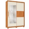 Guarda-Roupa Solteiro Missouri 2 Portas 3 Gavetas com Espelho Ripado 3d Flex Cinamomo/Off White - Pnr Móveis