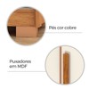 Guarda-Roupa Solteiro Missouri 2 Portas 3 Gavetas com Espelho Ripado 3d Flex Cinamomo/Off White - Pnr Móveis