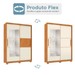 Guarda-Roupa Solteiro Missouri 2 Portas 3 Gavetas com Espelho Ripado 3d Flex Cinamomo/Off White - Pnr Móveis