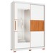 Guarda-Roupa Solteiro Missouri 2 Portas 3 Gavetas com Espelho Ripado 3d Flex Branco - Pnr Móveis