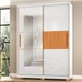 Guarda-Roupa Solteiro Missouri 2 Portas 3 Gavetas com Espelho Ripado 3d Flex Branco - Pnr Móveis
