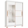 Guarda-Roupa Solteiro Missouri 2 Portas 3 Gavetas com Espelho Ripado 3d Flex Branco - Pnr Móveis