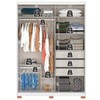 Guarda-Roupa Solteiro Missouri 2 Portas 3 Gavetas com Espelho Ripado 3d Flex Branco - Pnr Móveis