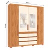 Guarda-Roupa Casal Capelli 4 Portas 6 Gavetas com Espelho Cinamomo/Off White - Pnr Móveis