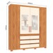 Guarda-Roupa Casal Capelli 4 Portas 6 Gavetas com Espelho Cinamomo/Off White - Pnr Móveis
