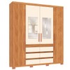 Guarda-Roupa Casal Capelli 4 Portas 6 Gavetas com Espelho Cinamomo/Off White - Pnr Móveis