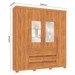 Guarda-Roupa Casal Capelli 4 Portas 6 Gavetas com Espelho Cinamomo - Pnr Móveis