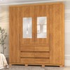 Guarda-Roupa Casal Capelli 4 Portas 6 Gavetas com Espelho Cinamomo - Pnr Móveis
