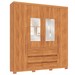 Guarda-Roupa Casal Capelli 4 Portas 6 Gavetas com Espelho Cinamomo - Pnr Móveis