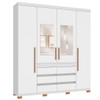 Guarda-Roupa Casal Capelli 4 Portas 6 Gavetas com Espelho Branco - Pnr Móveis
