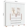 Guarda-Roupa Casal Capelli 4 Portas 6 Gavetas com Espelho Branco - Pnr Móveis