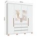 Guarda-Roupa Casal Capelli 4 Portas 6 Gavetas com Espelho Branco - Pnr Móveis