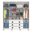 Guarda-Roupa Casal Capelli 4 Portas 6 Gavetas com Espelho Branco - Pnr Móveis