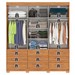 Guarda-Roupa Casal Paiva 3 Portas 9 Gavetas com Espelho Cinamomo/Off White - Pnr Móveis