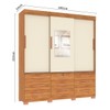 Guarda-Roupa Casal Paiva 3 Portas 9 Gavetas com Espelho Cinamomo/Off White - Pnr Móveis