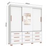 Guarda-Roupa Casal Paiva 3 Portas 9 Gavetas com Espelho Branco - Pnr Móveis