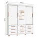 Guarda-Roupa Casal Paiva 3 Portas 9 Gavetas com Espelho Branco - Pnr Móveis