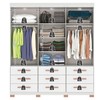 Guarda-Roupa Casal Paiva 3 Portas 9 Gavetas com Espelho Branco - Pnr Móveis