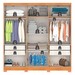 Guarda-Roupa Casal Galli 6 Portas 4 Gavetas com Espelho Cinamomo/Off White - Pnr Móveis