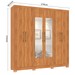 Guarda-Roupa Casal Galli 6 Portas 4 Gavetas com Espelho Cinamomo - Pnr Móveis