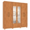 Guarda-Roupa Casal Galli 6 Portas 4 Gavetas com Espelho Cinamomo - Pnr Móveis