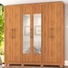 Guarda-Roupa Casal Galli 6 Portas 4 Gavetas com Espelho Cinamomo - Pnr Móveis