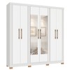 Guarda-Roupa Casal Galli 6 Portas 4 Gavetas com Espelho Branco - Pnr Móveis