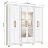 Guarda-Roupa Casal Galli 6 Portas 4 Gavetas com Espelho Branco - Pnr Móveis