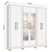 Guarda-Roupa Casal Galli 6 Portas 4 Gavetas com Espelho Branco - Pnr Móveis