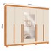 Guarda-Roupa Casal Montes 6 Portas 8 Gavetas 100% Mdf com Espelho Cinamomo/Off White - Pnr Móveis