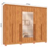 Guarda-Roupa Casal Montes 6 Portas 8 Gavetas 100% Mdf com Espelho Cinamomo - Pnr Móveis