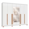Guarda-Roupa Casal Montes 6 Portas 8 Gavetas 100% Mdf com Espelho Branco - Pnr Móveis
