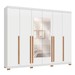 Guarda-Roupa Casal Montes 6 Portas 8 Gavetas 100% Mdf com Espelho Branco - Pnr Móveis