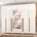 Guarda-Roupa Casal Montes 6 Portas 8 Gavetas 100% Mdf com Espelho Branco - Pnr Móveis