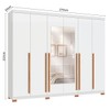 Guarda-Roupa Casal Montes 6 Portas 8 Gavetas 100% Mdf com Espelho Branco - Pnr Móveis