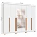 Guarda-Roupa Casal Montes 6 Portas 8 Gavetas 100% Mdf com Espelho Branco - Pnr Móveis