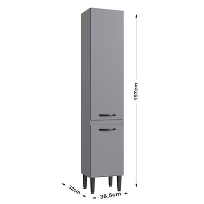 Paneleiro Light 2 Portas Cinza - Irm Móveis