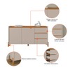 Balcão Buffet Rennes 3 Gavetas 2 Portas Cedro/Off White - Casa D