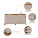 Balcão Buffet Rennes 3 Gavetas 2 Portas Cedro/Off White - Casa D