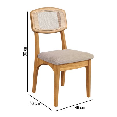 Cadeiras Kit 2 Cadeiras 100% Mdf Cj Ca40 Freijó/Bege Rústico - Dalla Costa