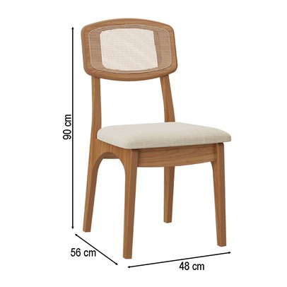 Cadeiras Kit 2 Cadeiras 100% Mdf Cj Ca40 Freijó/Tweed Liso Claro - Dalla Costa