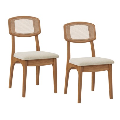 Cadeiras Kit 2 Cadeiras 100% Mdf Cj Ca40 Freijó/Tweed Liso Claro - Dalla Costa