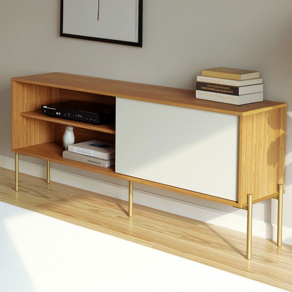 Rack para TV Até 50 Polegadas 1 Porta 1 Prateleira R516 Freijó/Off White - Dalla Costa