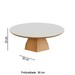 Mesa de Centro 90 Cm 100% Mdf Tb626 Off White/Freijó - Dalla Costa