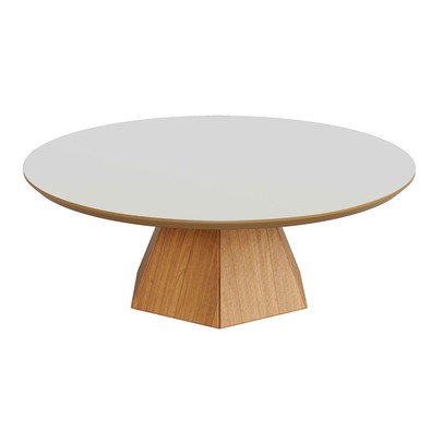Mesa de Centro 90 Cm 100% Mdf Tb626 Off White/Freijó - Dalla Costa